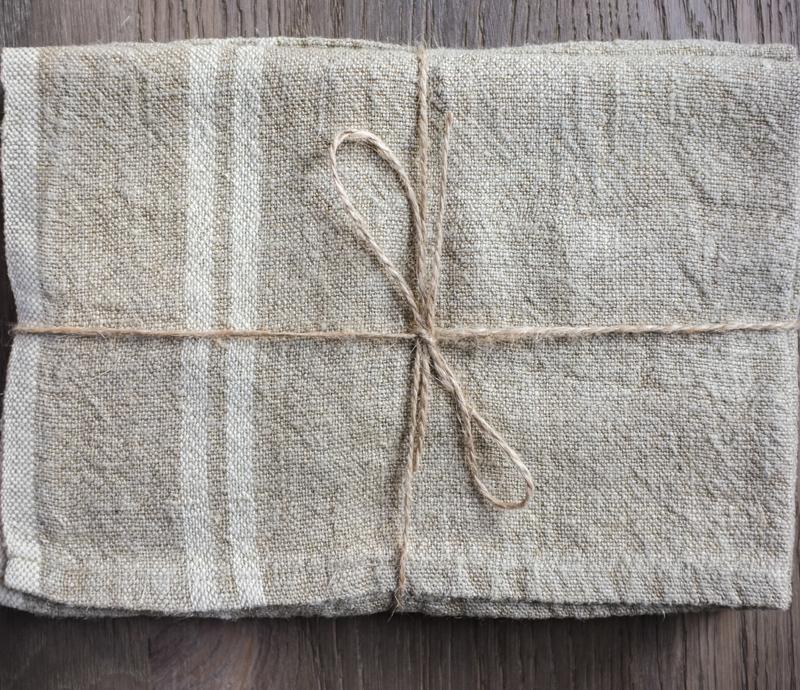 Caravan Vintage Linen Natural/Ivory Tea Towel - Soap & Water Everyday