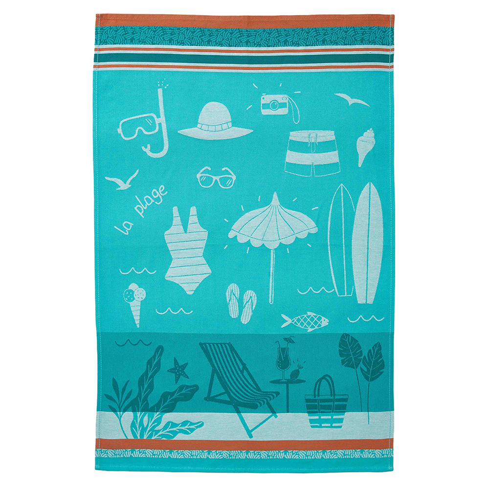 Coucke Ã€ La Plage Blue Tea Towel