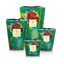 Set of four decorative candles with floral design on a white background
