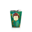 Decorative candle with floral design on a white background