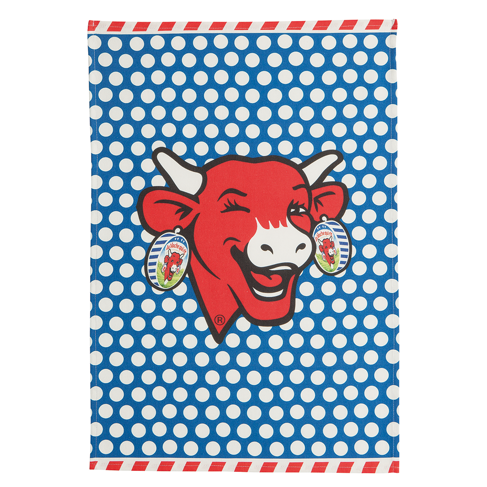 Coucke La Vache Qui Rit Pop Bleu Tea Towel