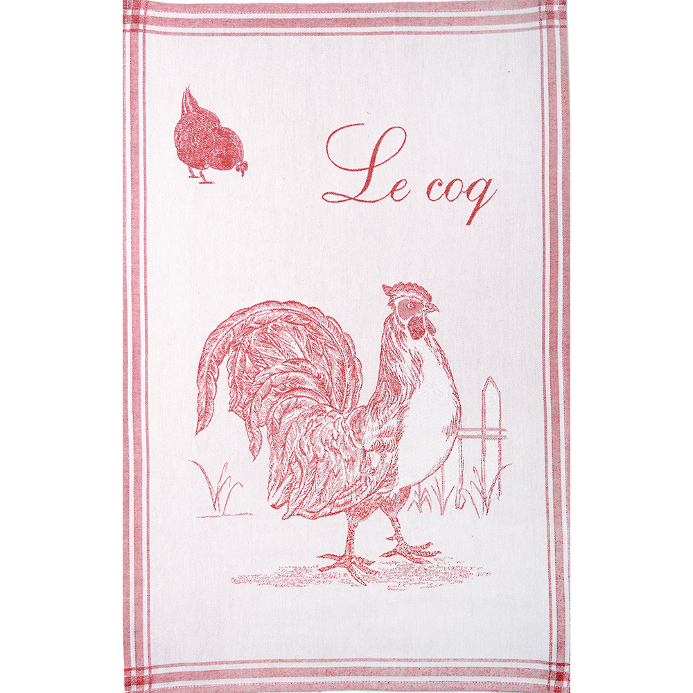 Coucke Le Coq Red Tea Towel