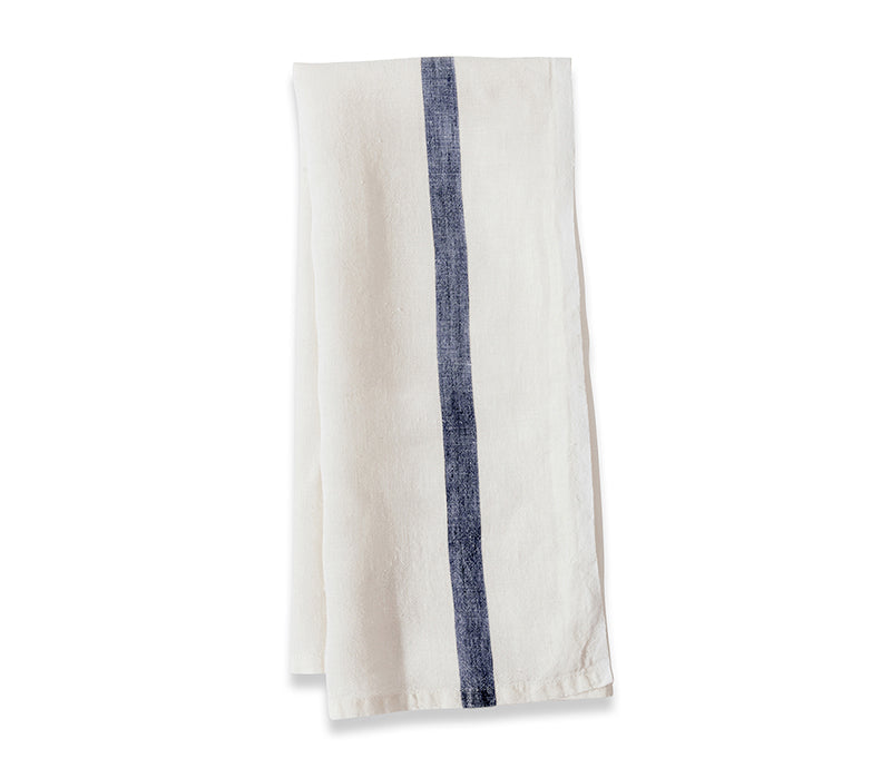 Caravan Laundered Linen White/Indigo Tea Towel