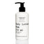 Body lotion bottle with pump on a white background