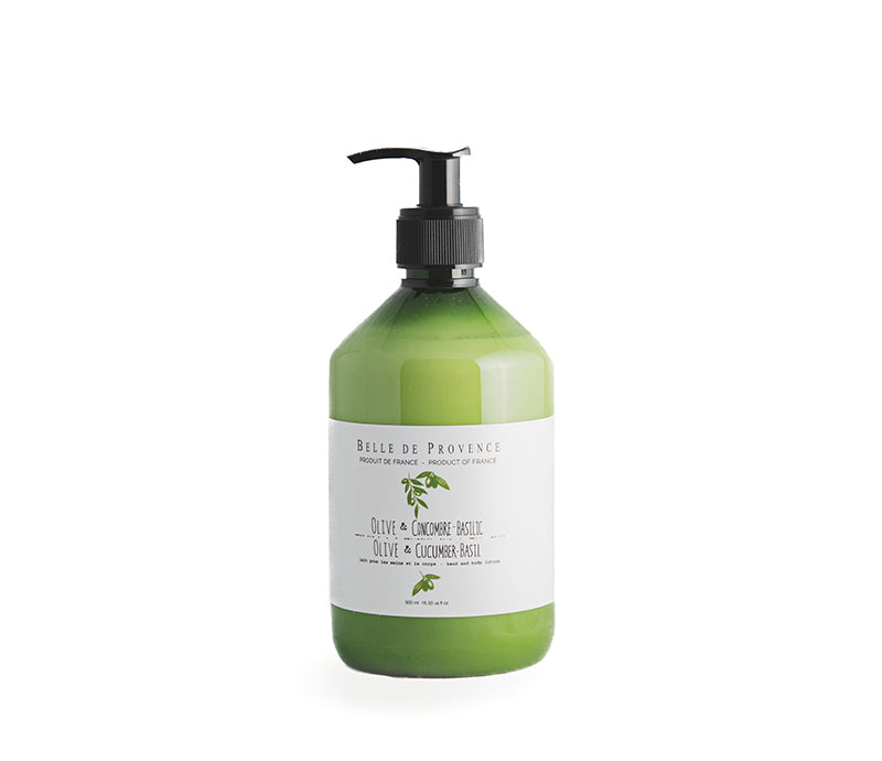 Belle de Provence Olive &amp; Cucumber-Basil 500mL Hand and Body Lotion