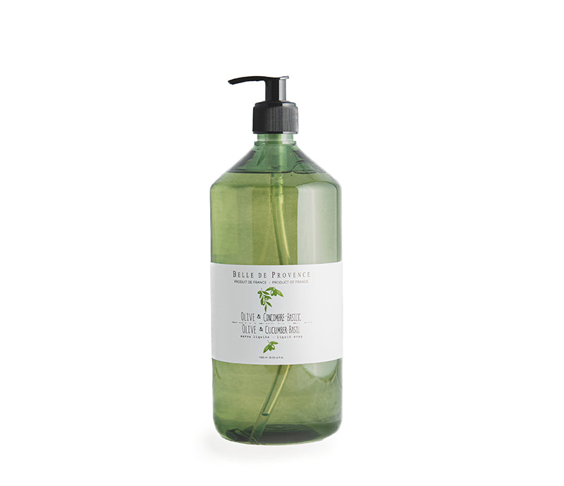 Belle de Provence Olive & Cucumber-Basil Liquid Soap