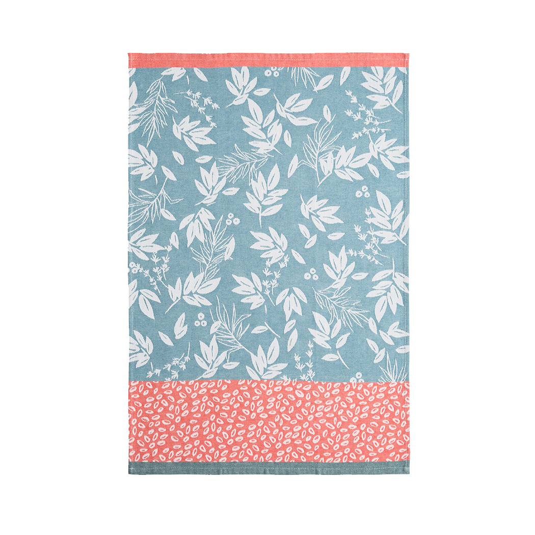 Coucke Feuillage Bleu Tea Towel