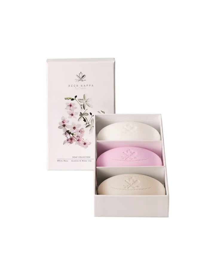 Acca Kappa - White Moss, Jasmine &amp; Water Lily, Sakura Tokyo Soap Set