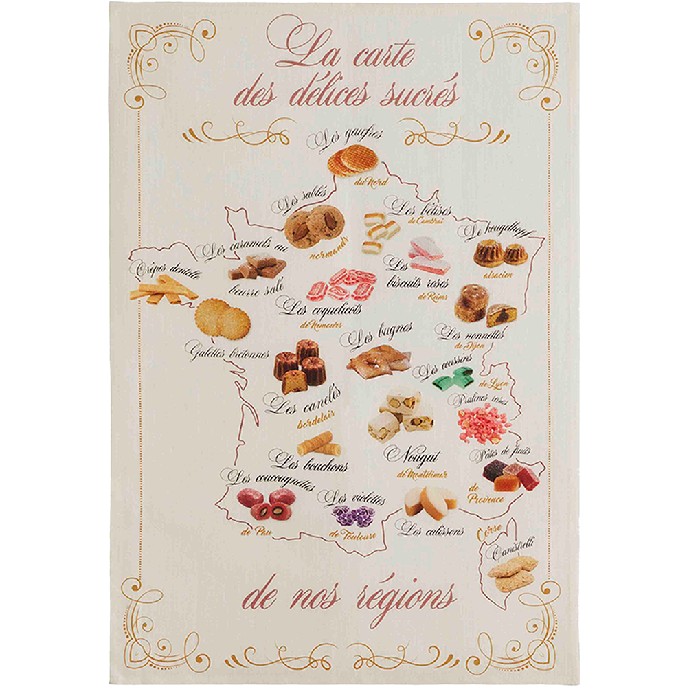 Coucke Carte Gourmande Tea Towel