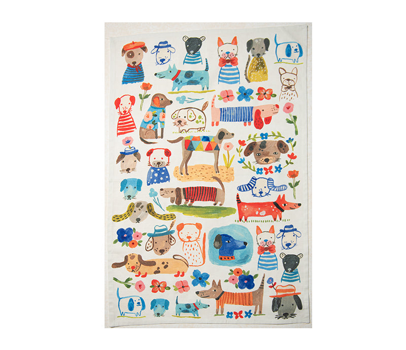 Bon|Artis Painted Dog Tea Towel - Soap &amp; Water Everyday