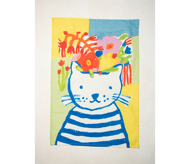 Bon|Artis Blue Cat Tea Towel - Soap &amp; Water Everyday