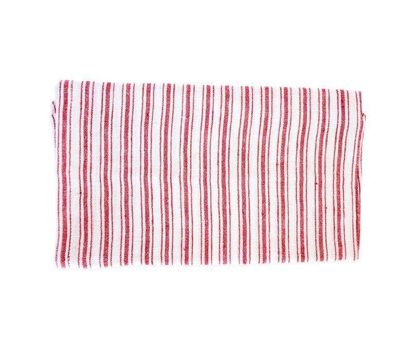 Caravan Linen Boat Stripe White/Red Tea Towel - Soap &amp; Water Everyday