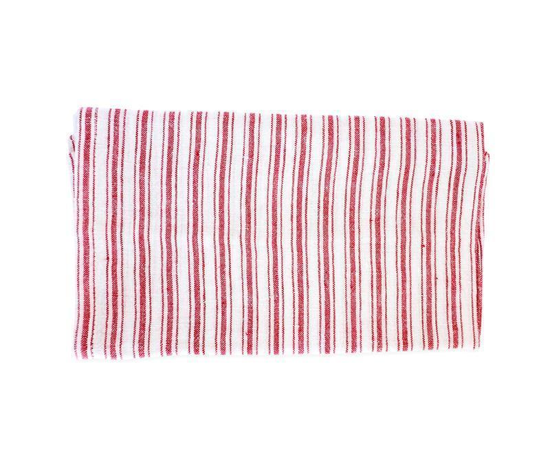 Caravan Linen Boat Stripe White/Red Tea Towel - Soap & Water Everyday