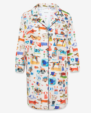 Bon|Artis Painted Dog Long Shirt Pajama