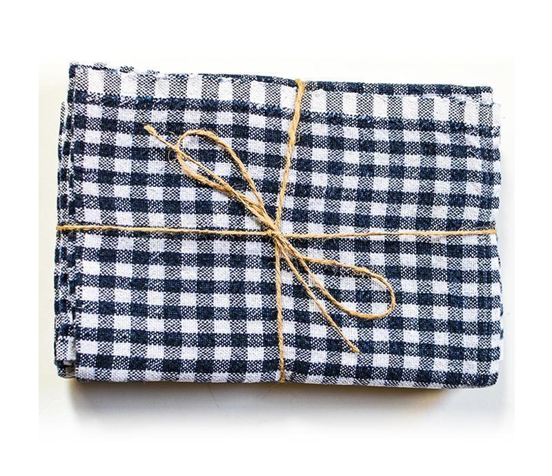 Caravan Gingham Blue/Ivory Tea Towel - Soap &amp; Water Everyday