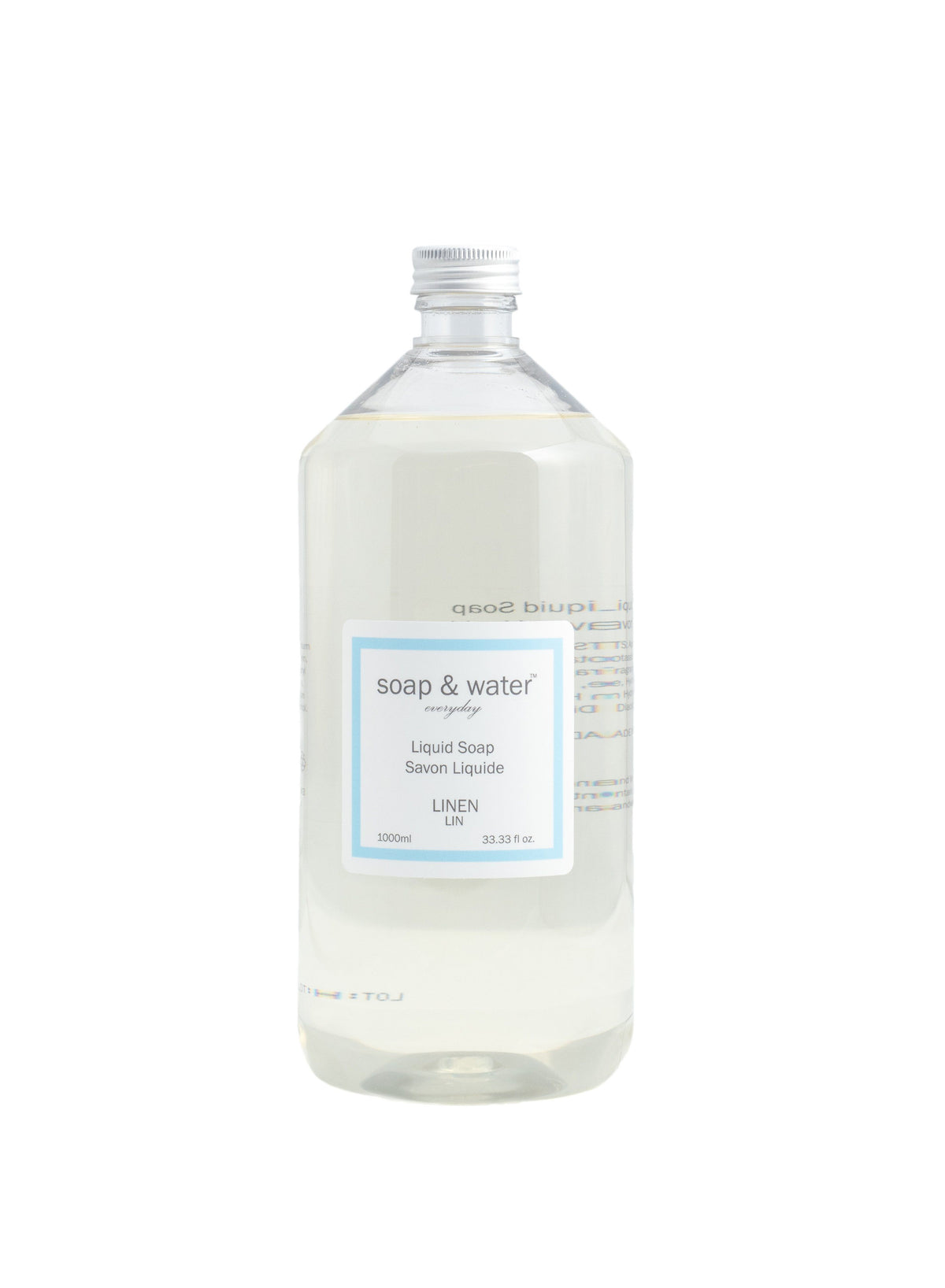 Soap &amp; Water Liquid Soap - 1L Refill - Linen - Soap &amp; Water Everyday