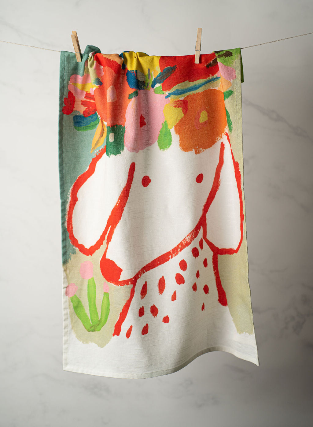 Bon|Artis Red Dog Tea Towel - Soap & Water Everyday