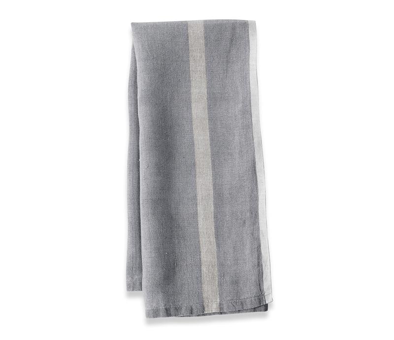 Caravan Laundered Linen Grey/Natural Tea Towel - Soap &amp; Water Everyday