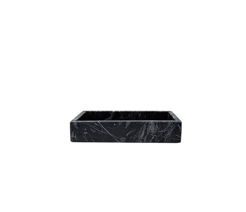 Belle de Provence Black Marble Napkin Tray - Soap & Water Everyday
