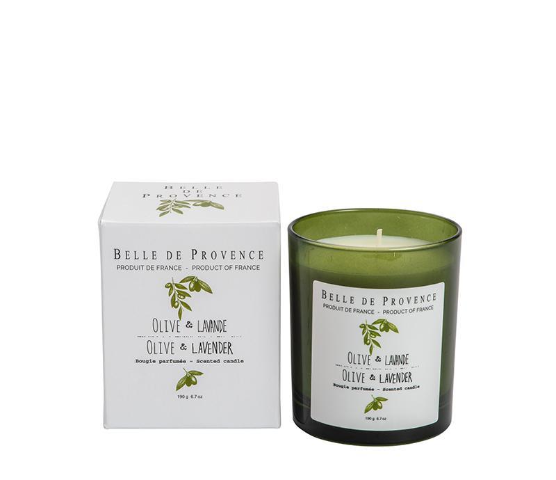 Belle de Provence Olive &amp; Lavender 190g Scented Candle - Soap &amp; Water Everyday