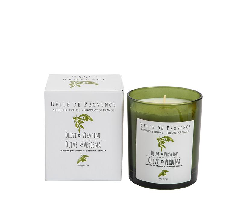 Belle de Provence Olive &amp; Verbena 190g Scented Candle - Soap &amp; Water Everyday