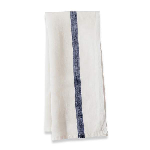 Caravan Laundered Linen White/Indigo Tea Towel - Soap & Water Everyday