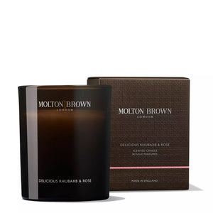 Molton Brown Delicious Rhubarb & Rose Signature Scented Candle - 190g - Soap & Water Everyday